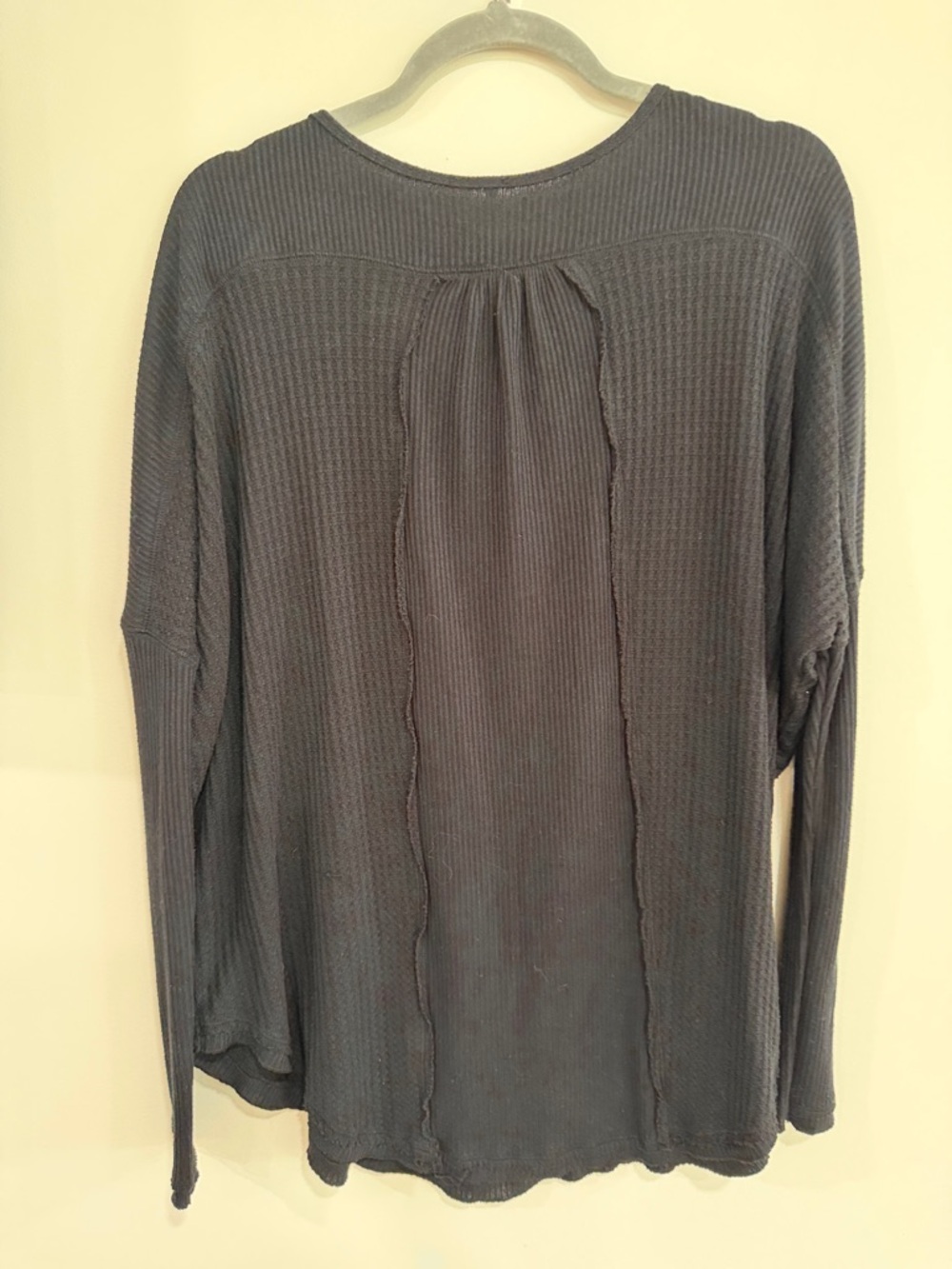 Free People Black Ribbed Button-Front Tunic - Picture 3 of 3